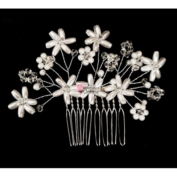 Accesoriu elegant pentru decor par AP036 Argintiu cu cristale